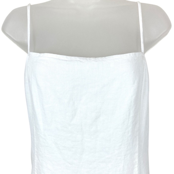 NEW Bella Dahl Cami Midi Linen Dress White Spaghetti Straps - Picture 6 of 8